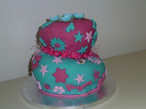 Fondant covered Wonky Cake